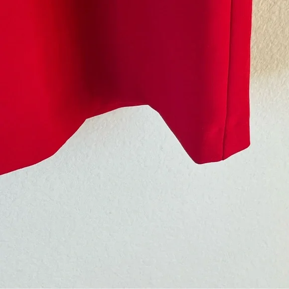 CeCe Vibrant Red Mini Shift Dress Scoop Neck Holiday Festive Cocktail Party 12 - Picture 6 of 9